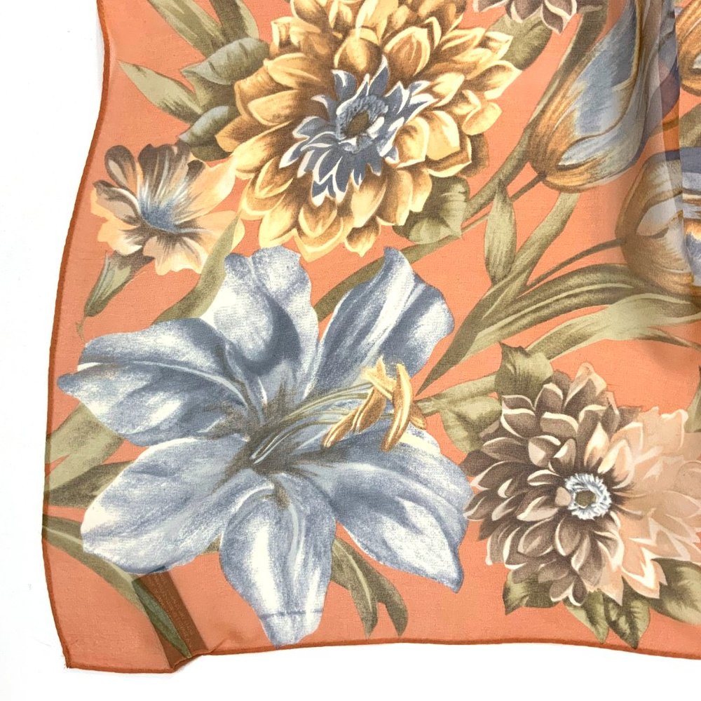 ECHO Silk Chiffon Floral Oblong Scarf Fall Colors - Picture 7 of 16